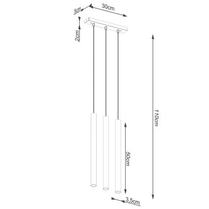 Hängeleuchte an Schnur PASTELO 3xG9/8W/230V Buche