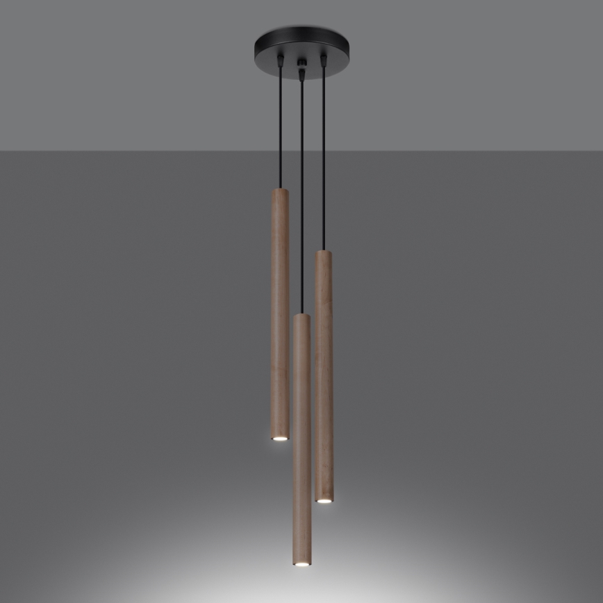 Hängeleuchte an Schnur PASTELO 3xG9/8W/230V Buche