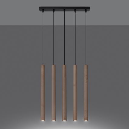 Hängeleuchte an Schnur PASTELO 5xG9/8W/230V Buche
