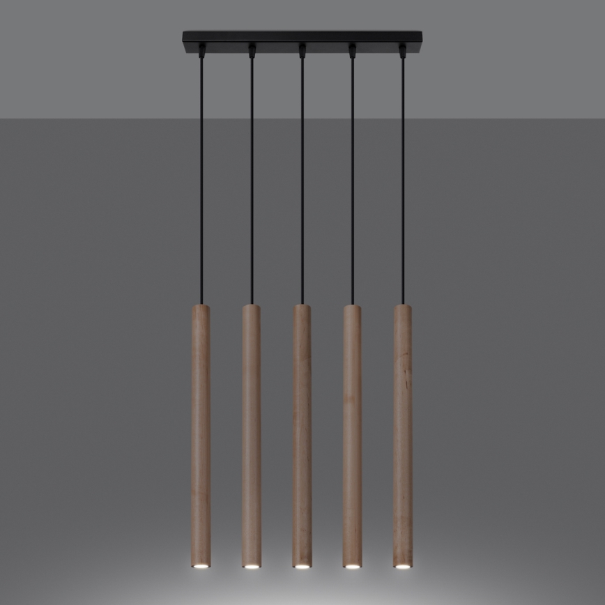Hängeleuchte an Schnur PASTELO 5xG9/8W/230V Buche