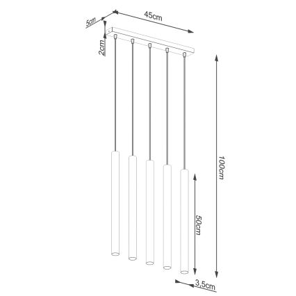 Hängeleuchte an Schnur PASTELO 5xG9/8W/230V Buche