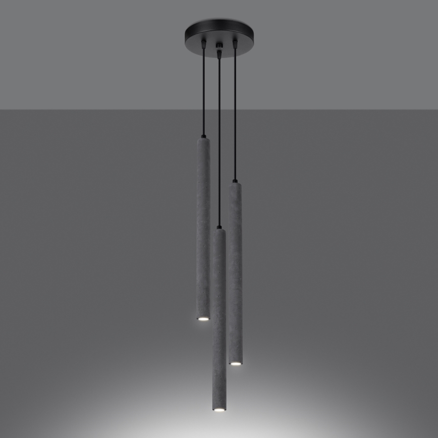 Hängeleuchte an Schnur PASTELO 3xG9/8W/230V Beton