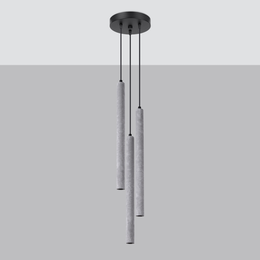 Hängeleuchte an Schnur PASTELO 3xG9/8W/230V Beton