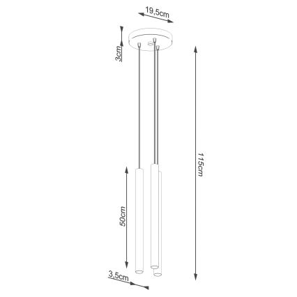 Hängeleuchte an Schnur PASTELO 3xG9/8W/230V Beton