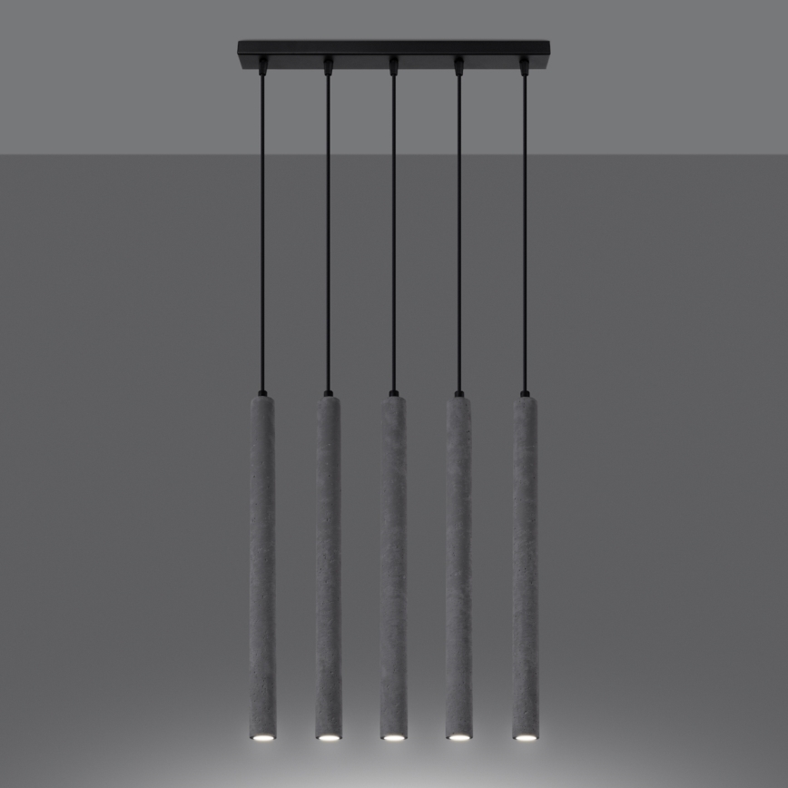 Hängeleuchte an Schnur PASTELO 5xG9/8W/230V Beton