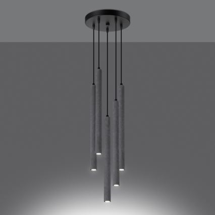 Hängeleuchte an Schnur PASTELO 5xG9/8W/230V Beton