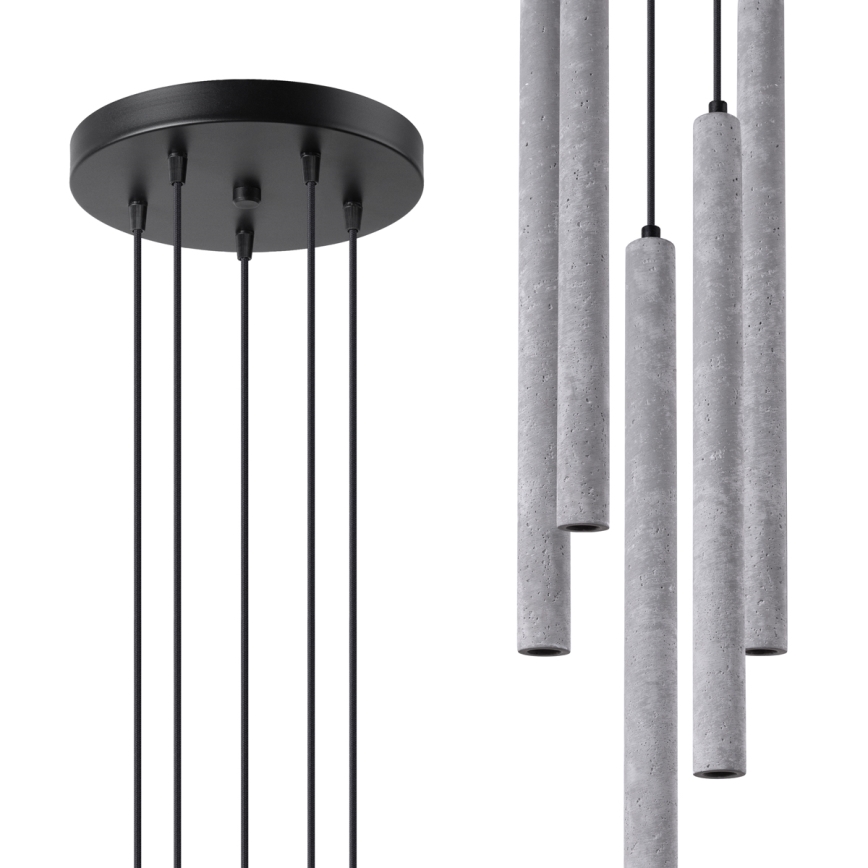 Hängeleuchte an Schnur PASTELO 5xG9/8W/230V Beton