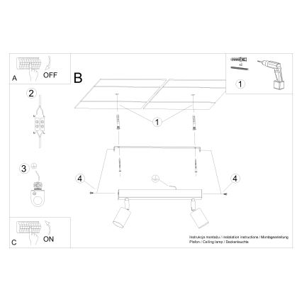 Strahler VERDO 2xGU10/10W/230V weiß/Buche