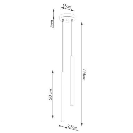 Hängeleuchte an Schnur PASTELO 2xG9/8W/230V schwarz