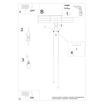 Hängeleuchte an Schnur PASTELO 2xG9/8W/230V schwarz