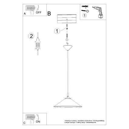 Hängeleuchte ZUMA 1xE27/15W/230V d 30 cm weiß