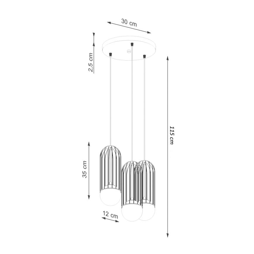 Hängeleuchte an Schnur BRINA 3xG9/8W/230V weiß