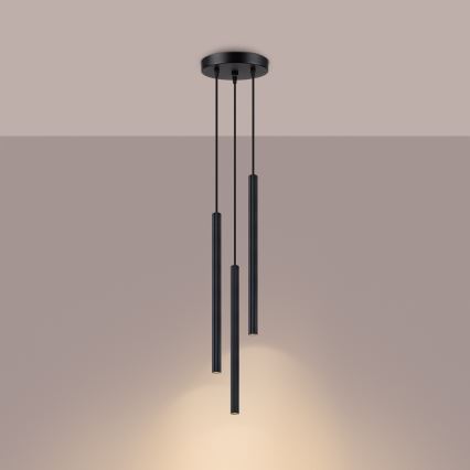 Hängeleuchte an Schnur ARCHE 3xG9/8W/230V schwarz
