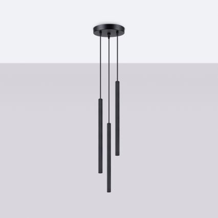 Hängeleuchte an Schnur ARCHE 3xG9/8W/230V schwarz