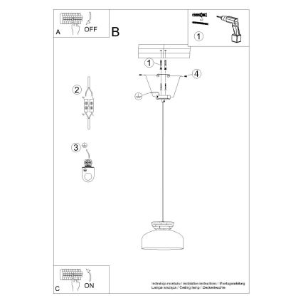 Hängeleuchte MARION 1xE27/15W/230V d 29,5 cm weiß