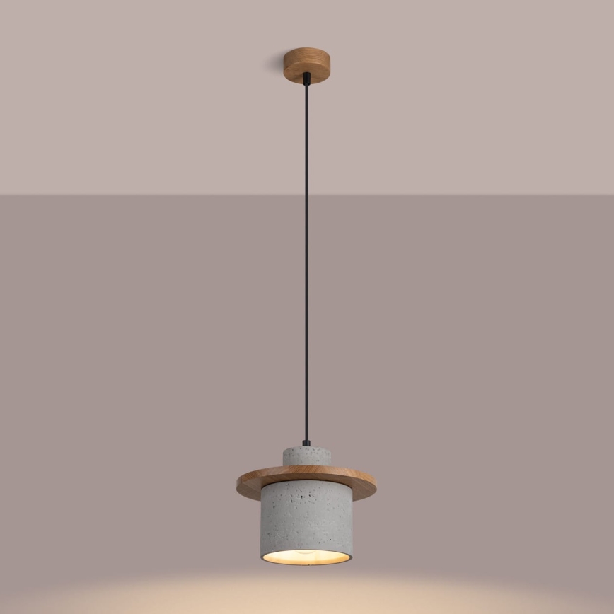 Pendelleuchte mit Kabelaufhängung MAB 1xE27/15W/230V Ø 22 cm Beton/Grau
