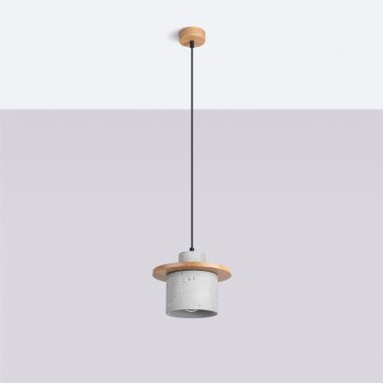 Pendelleuchte mit Kabelaufhängung MAB 1xE27/15W/230V Ø 22 cm Beton/Grau