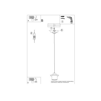 Pendelleuchte mit Kabelaufhängung MAB 1xE27/15W/230V Ø 22 cm Beton/Grau