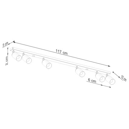 Strahler WINX 6xGU10/10W/230V schwarz/golden