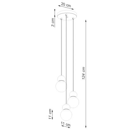 Hängeleuchte an Schnur PEKKA 3xG9/8W/230V weiß