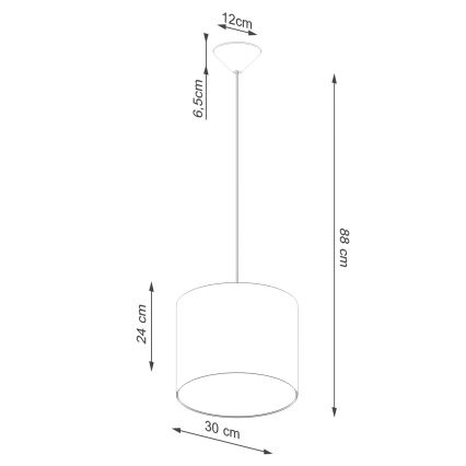 Hängeleuchte an Schnur NOVA 1xE27/15W/230V d 30 cm schwarz