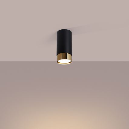 Strahler NERO 1xGU10/10W/230V 12,5 cm schwarz/golden