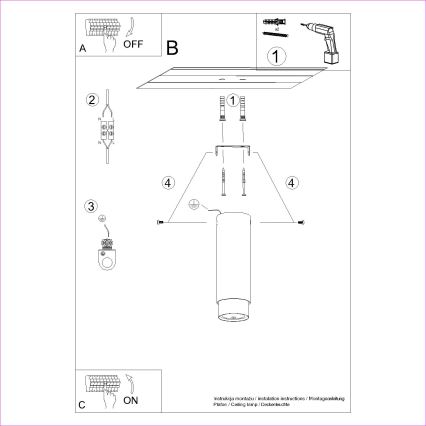 Strahler NERO 1xGU10/10W/230V 22,5 cm schwarz/golden
