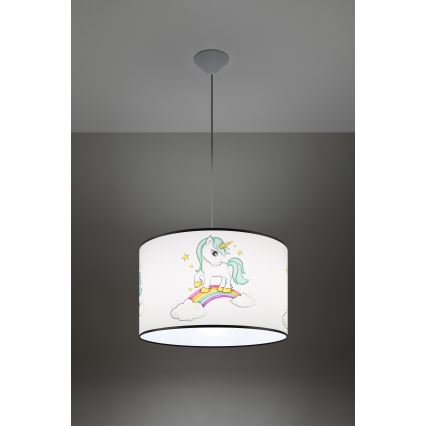 Kinder-Hängeleuchte UNICORN 1xE27/15W/230V d 40 cm Einhorn