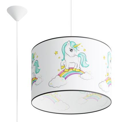 Kinder-Hängeleuchte UNICORN 1xE27/15W/230V d 40 cm Einhorn