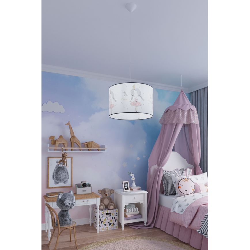 Kinder-Hängeleuchte PRINCESS 1xE27/15W/230V d 40 cm Prinzessin