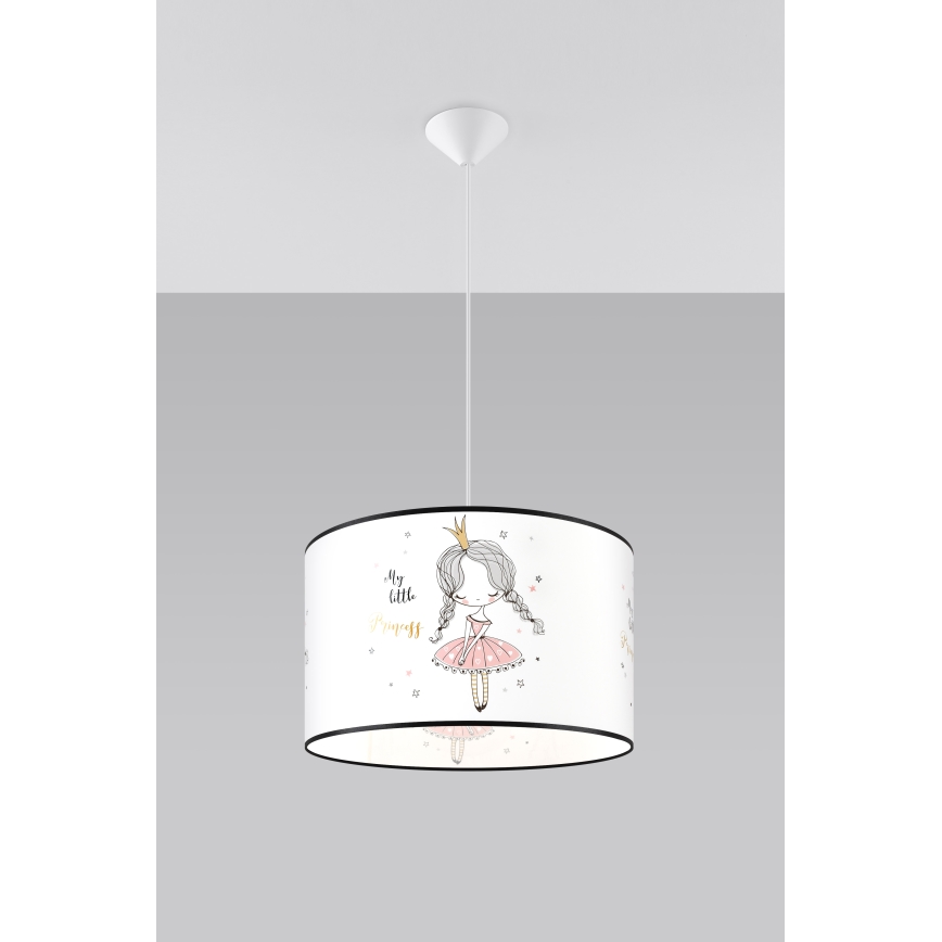 Kinder-Hängeleuchte PRINCESS 1xE27/15W/230V d 40 cm Prinzessin