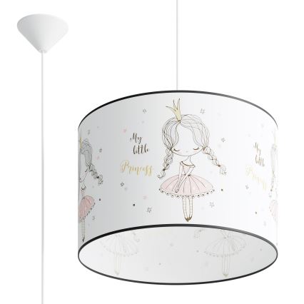 Kinder-Hängeleuchte PRINCESS 1xE27/15W/230V d 40 cm Prinzessin
