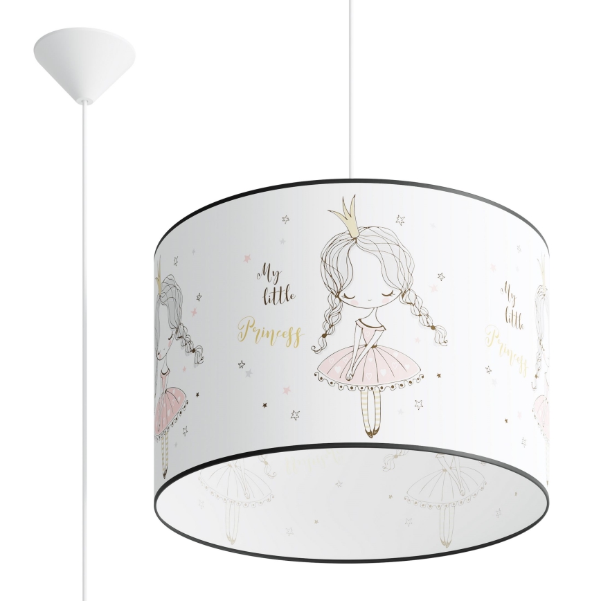 Kinder-Hängeleuchte PRINCESS 1xE27/15W/230V d 40 cm Prinzessin