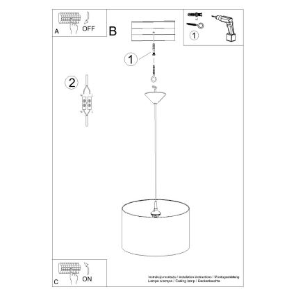 Kinder-Hängeleuchte FAIRY 1xE27/15W/230V d 40 cm Fee