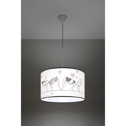 Kinder-Hängeleuchte CAT 1xE27/15W/230V d 40 cm Katze