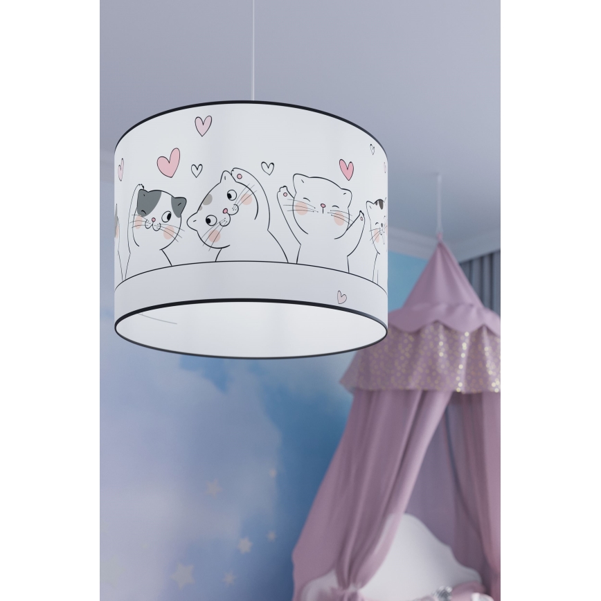 Kinder-Hängeleuchte CAT 1xE27/15W/230V d 40 cm Katze