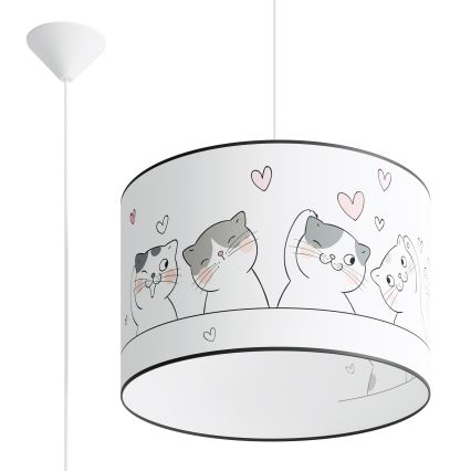 Kinder-Hängeleuchte CAT 1xE27/15W/230V d 40 cm Katze