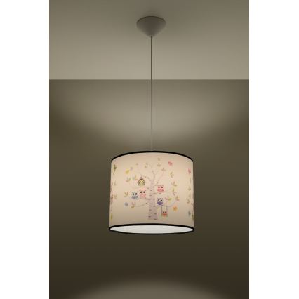 Kinder-Hängeleuchte OWLS 1xE27/15W/230V d 40 cm Eulen
