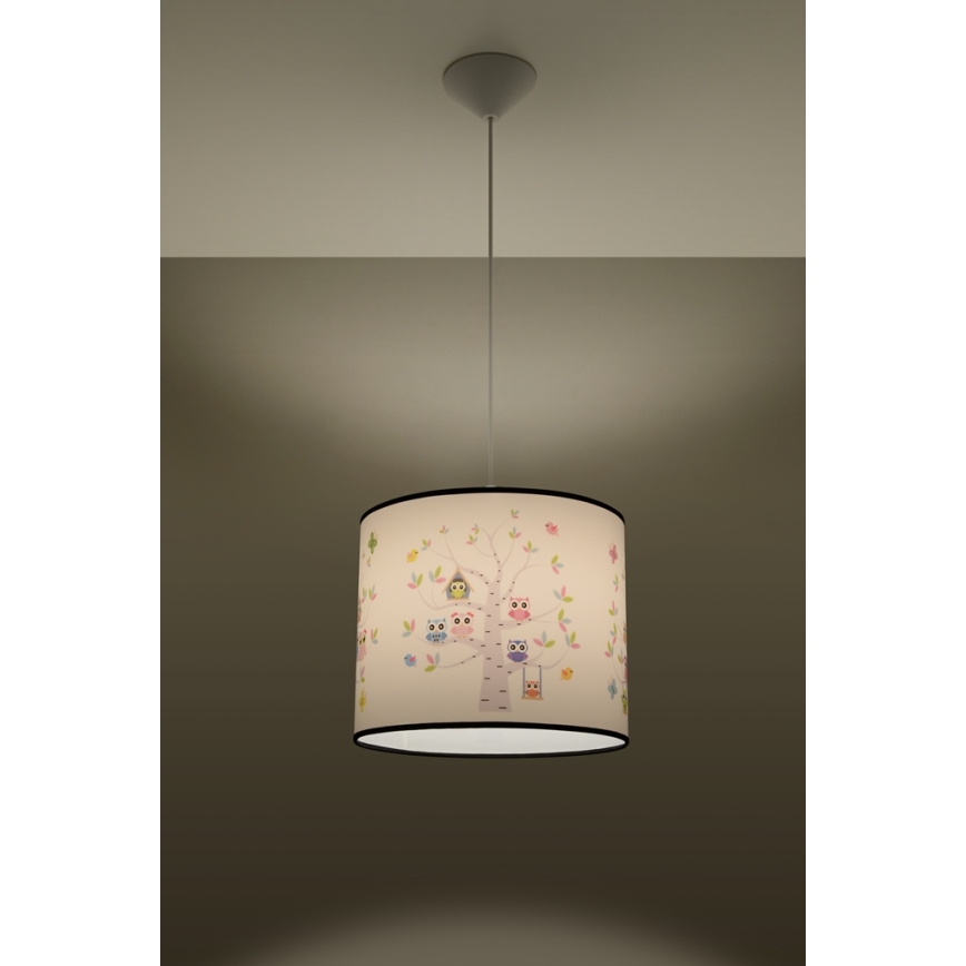 Kinder-Hängeleuchte OWLS 1xE27/15W/230V d 40 cm Eulen