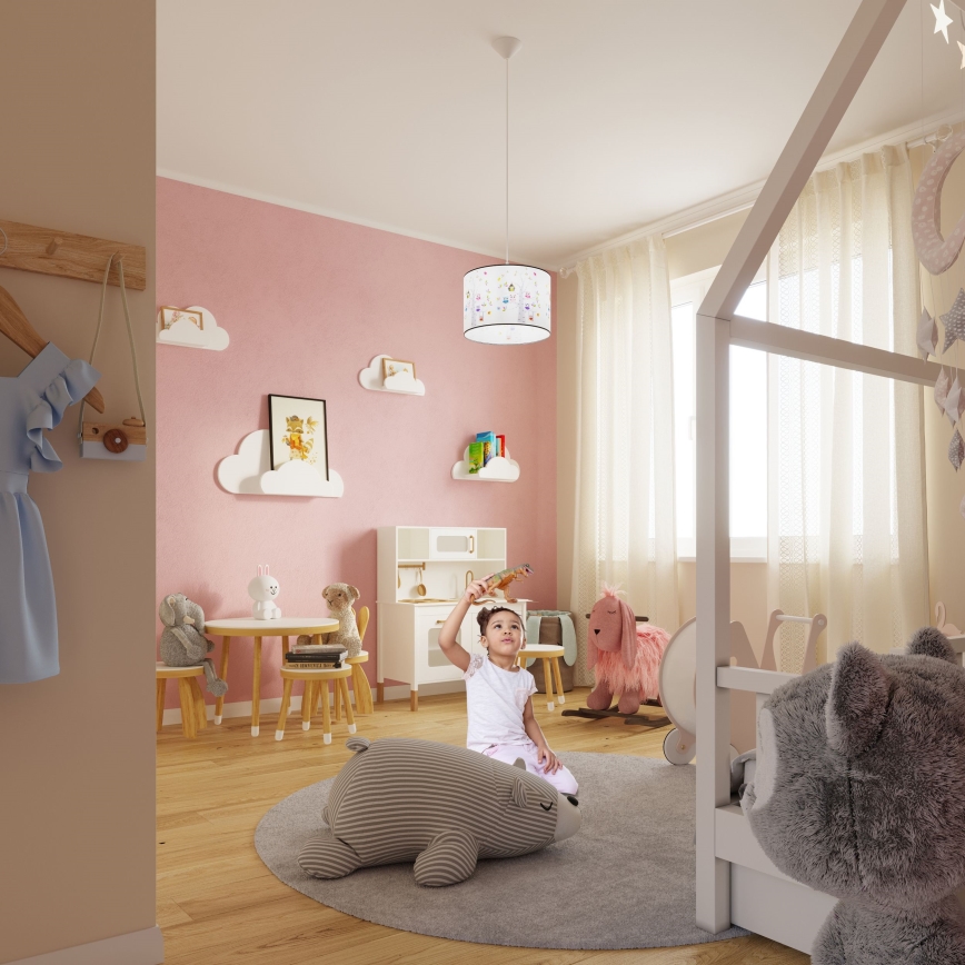 Kinder-Hängeleuchte OWLS 1xE27/15W/230V d 40 cm Eulen