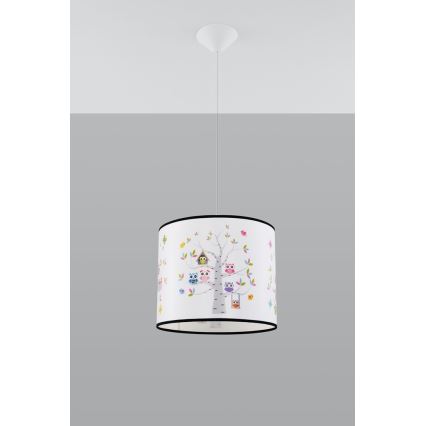 Kinder-Hängeleuchte OWLS 1xE27/15W/230V d 40 cm Eulen