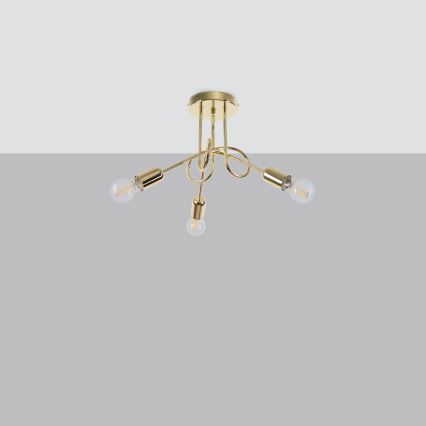 Aufbauleuchte LOOP 3xE27/15W/230V golden