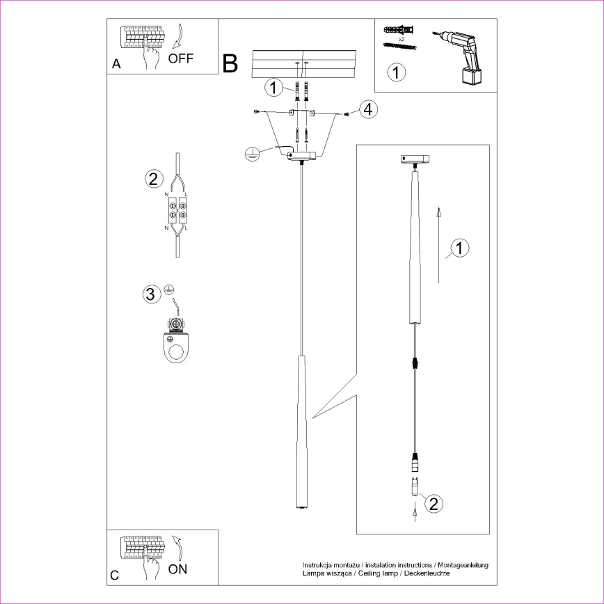 Hängeleuchte BLISS 1xG9/8W/230V schwarz