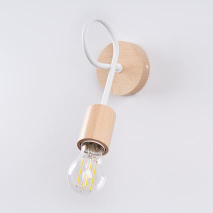Wandleuchte EMBER 1xE27/15W/230V weiß/beige/Buche