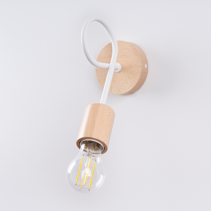 Wandleuchte EMBER 1xE27/15W/230V weiß/beige/Buche