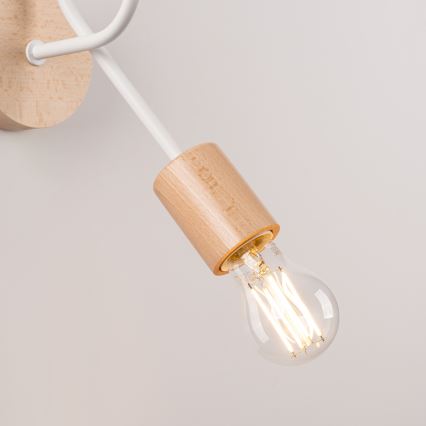 Wandleuchte EMBER 1xE27/15W/230V weiß/beige/Buche