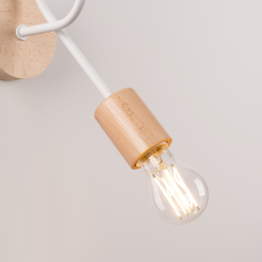 Wandleuchte EMBER 1xE27/15W/230V weiß/beige/Buche