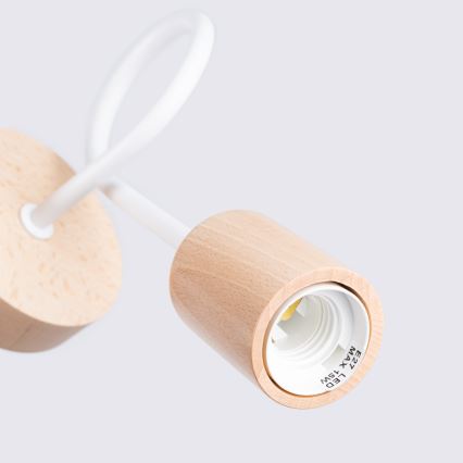 Wandleuchte EMBER 1xE27/15W/230V weiß/beige/Buche