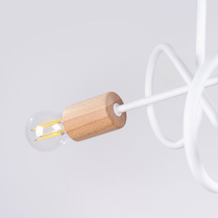 Aufbauleuchte EMBER 3xE27/15W/230V weiß/beige/Buche
