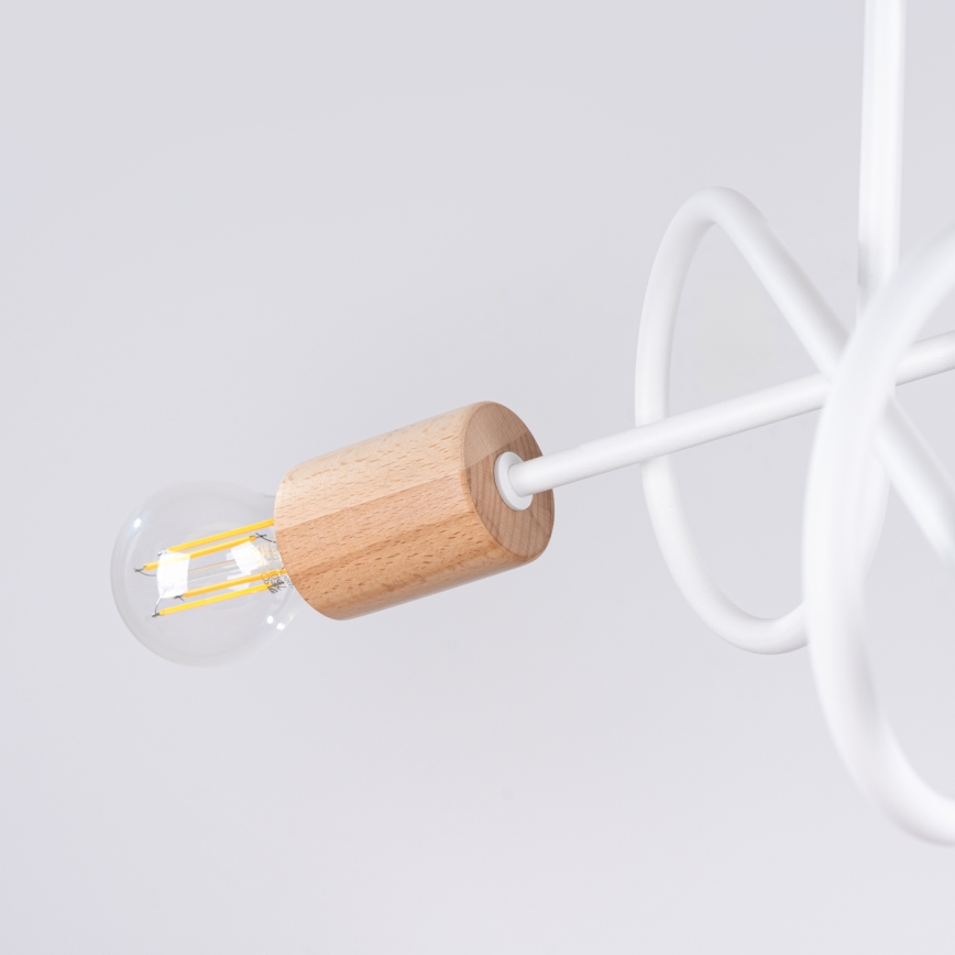 Aufbauleuchte EMBER 3xE27/15W/230V weiß/beige/Buche